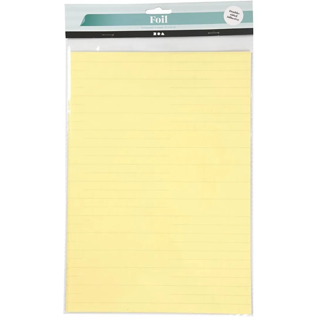 Creativ Company Dubbelzijdig Klevend Folie 21x30cm - 5 Stuks