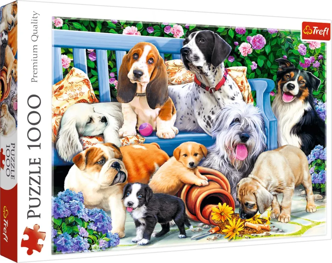 Trefl Honden in tuin Puzzel 1000 Stuks - Multicolor