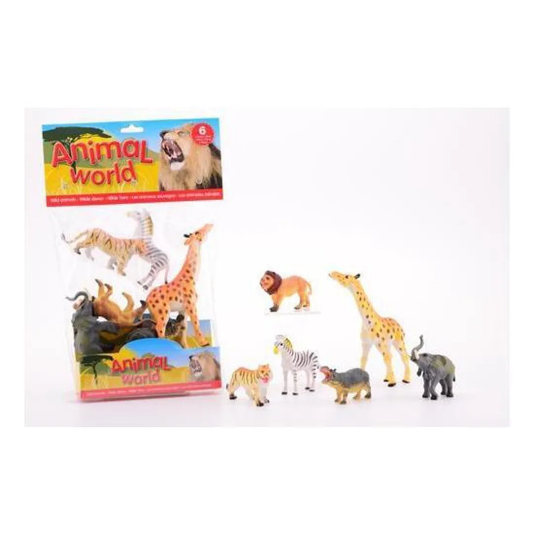 Johntoy Safari Speelfiguren - 6 Stuks Wilde Dieren