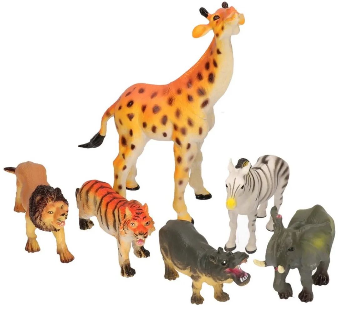 Johntoy Safari Speelfiguren - 6 Stuks Wilde Dieren