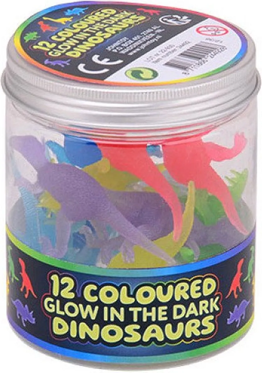 Johntoy Dino Speelgoed Glow-in-the-Dark 24492 - 12 Stuks Multicolor