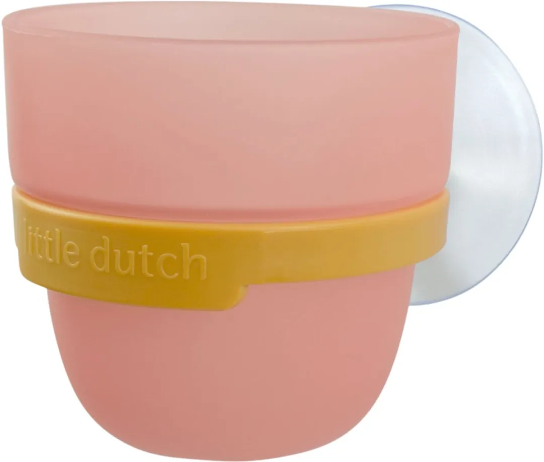 Rubo Toys Little Dutch Badwand Bekers Bloem Motief - Roze - afbeelding 6 van 6