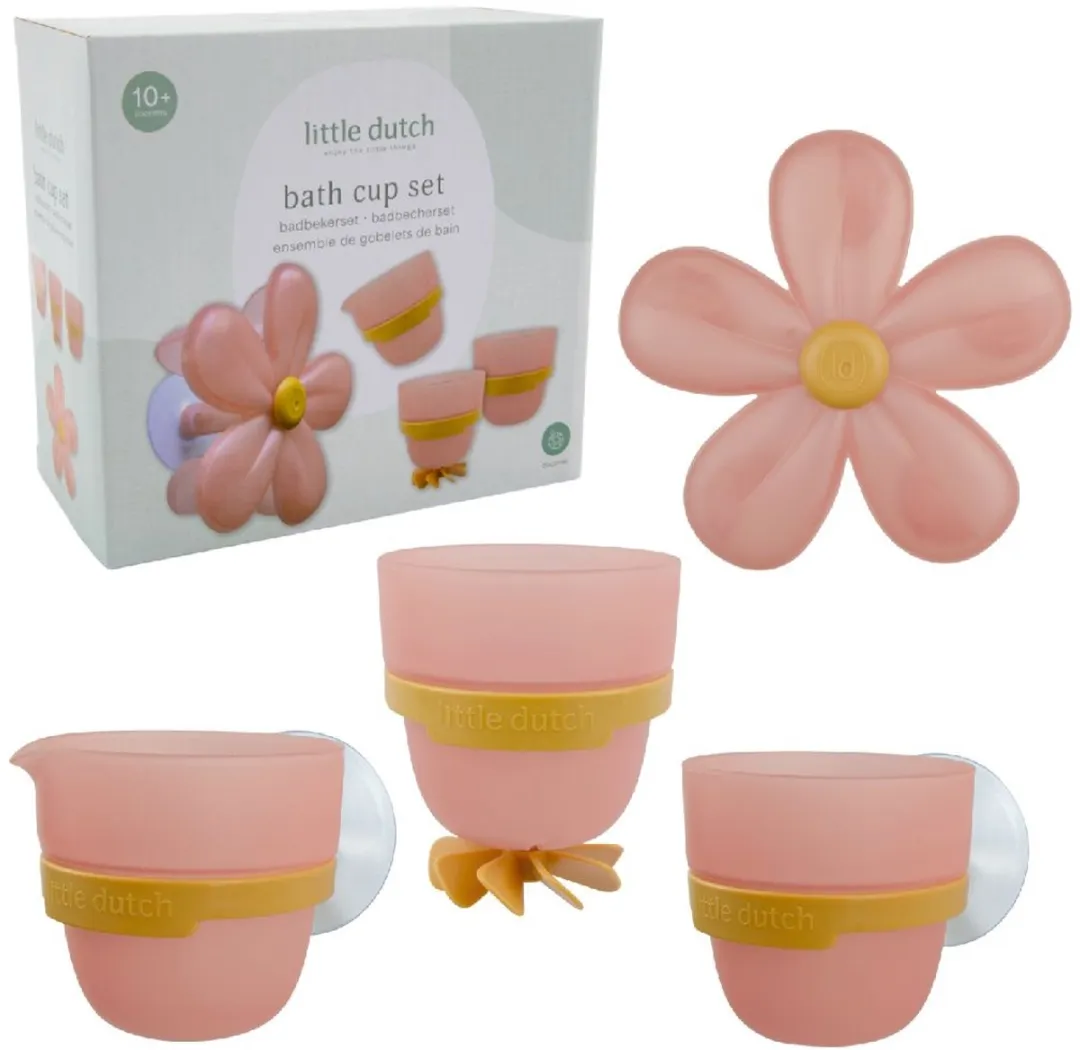 Rubo Toys Little Dutch Badwand Bekers Bloem Motief