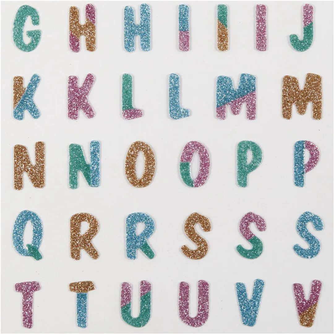 Creativ Company Glitter Letters Stickers 10x16cm - Diverse Kleuren