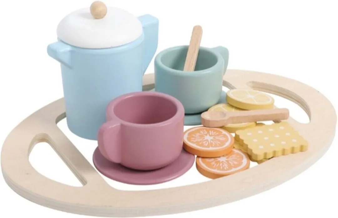 Playing Kids Houten Theeset - Multi Color