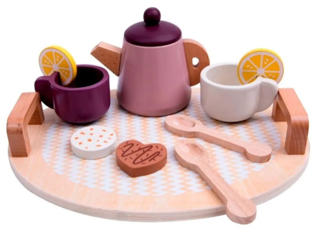 Playing Kids Houten Theeset - Multi Color