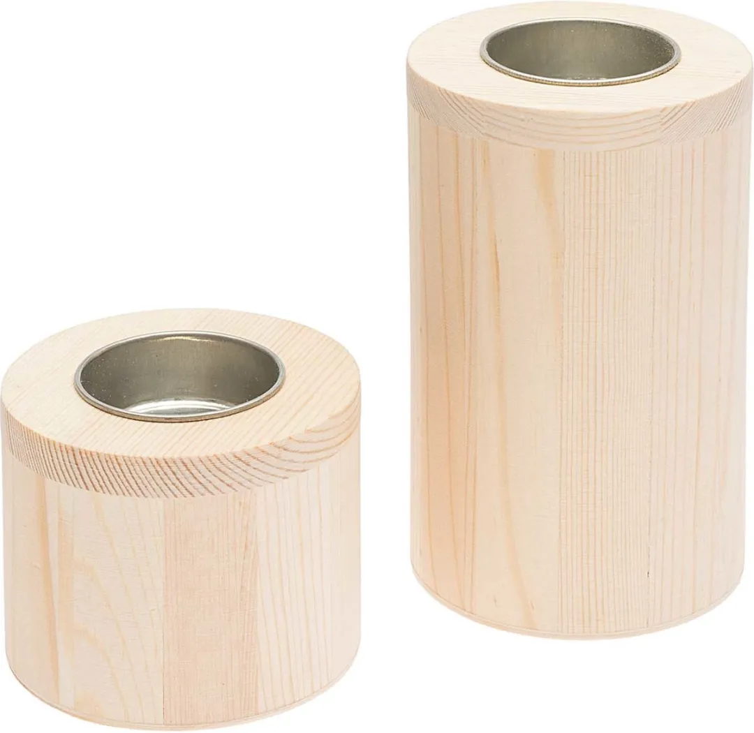 Rico Design Houten Kaarsenhouder - 12x7,5cm - Bruin