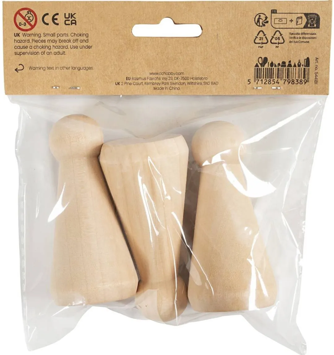 Creativ Company Houten Kegel Figuren 8cm