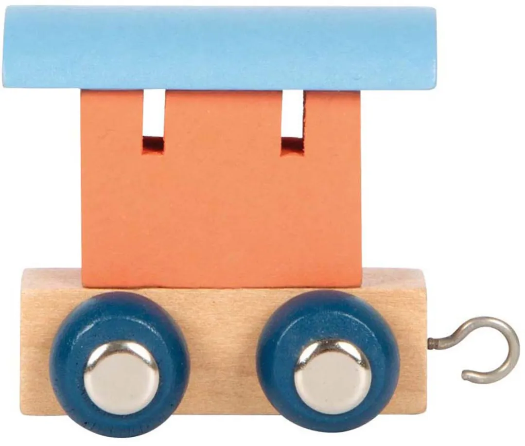 Small Foot Houten Lettertrein Polar - Wagon Zalmroze/Blauw