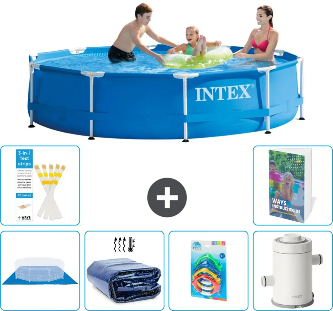 Intex 28200NP-Blauw Rond Frame Zwembad 305x76cm