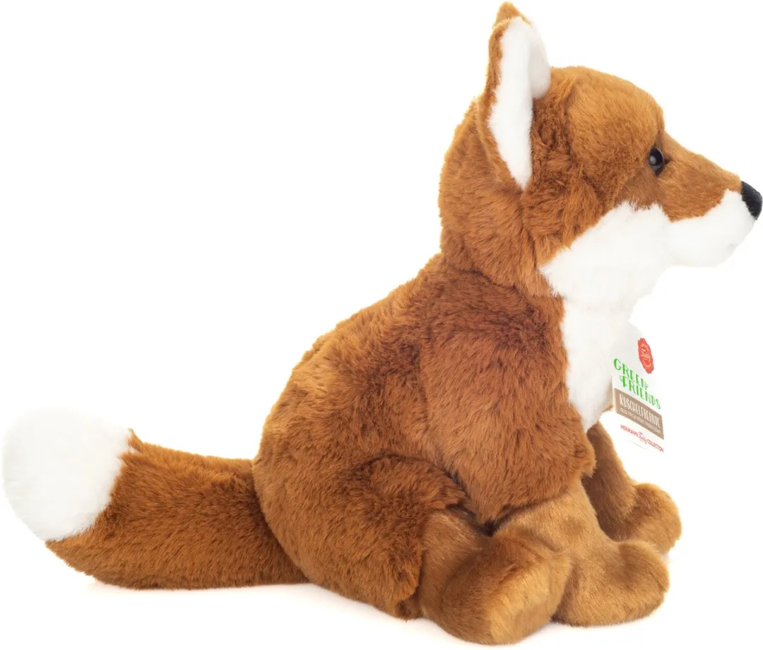 Hermann Teddy Knuffeldier Vos - zachte pluche stof - premium knuffels - rood - 20 cm - Vossen