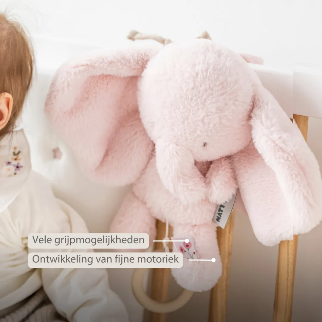 Nattou FanFan Muziekknuffel Olifant 25cm - Roze