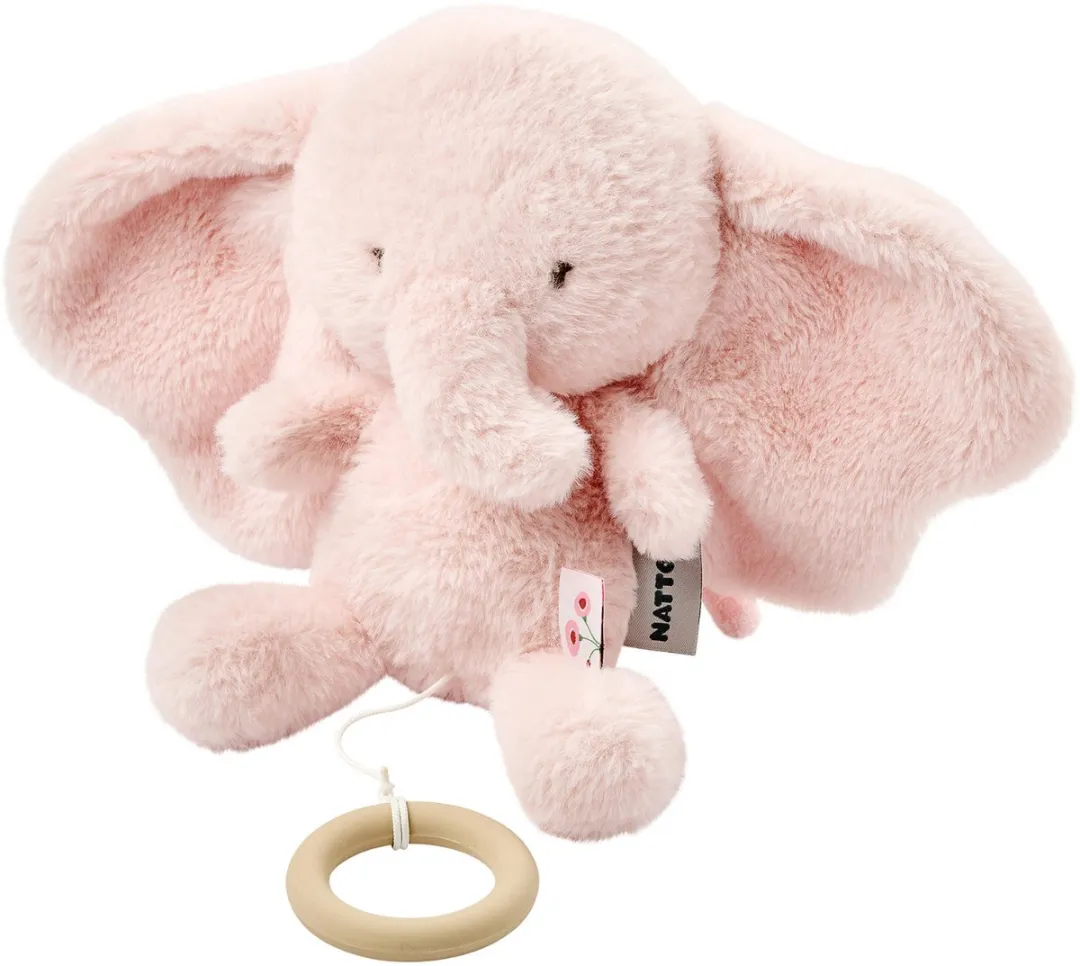 Nattou FanFan Muziekknuffel Olifant 25cm - Roze
