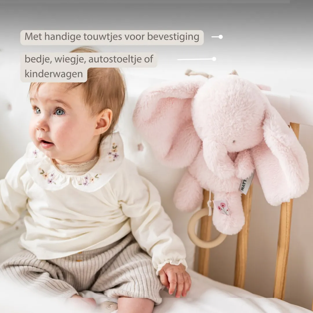 Nattou FanFan Muziekknuffel Olifant 25cm - Roze