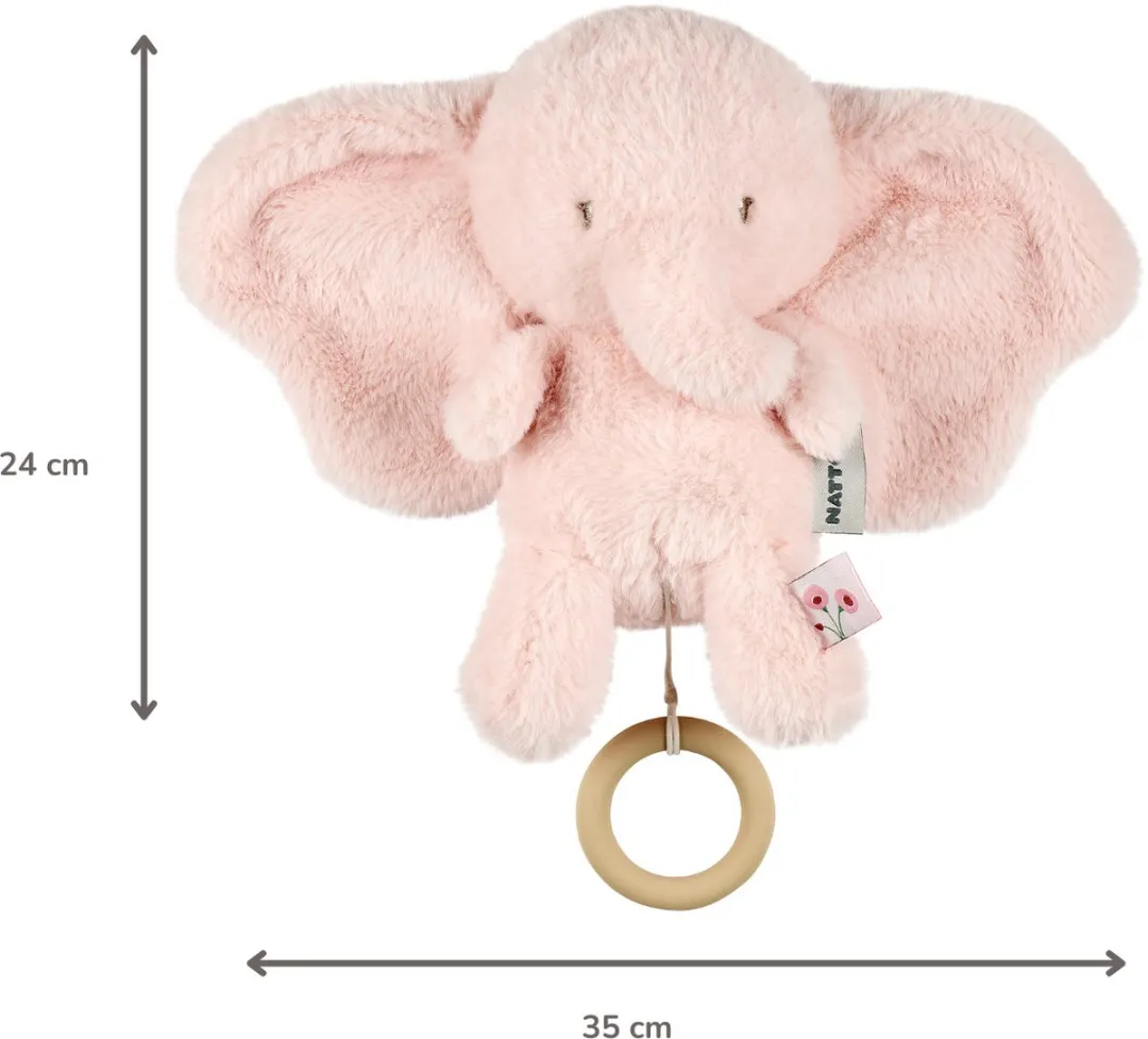 Nattou FanFan Muziekknuffel Olifant 25cm - Roze - afbeelding 6 van 6