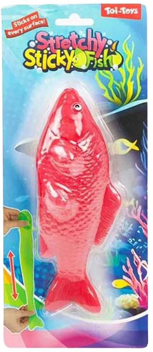 Toi-Toys Neon Koi Rekbare Kleverige Vis - Multicolor