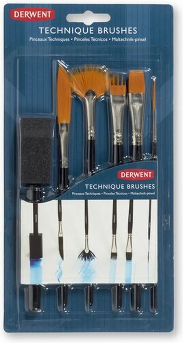 Derwent Techniques Kwasten Set - 6 Stuks