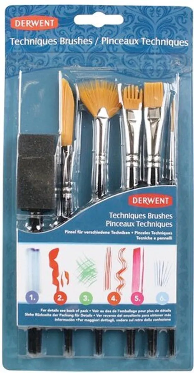 Derwent Techniques Kwasten Set
