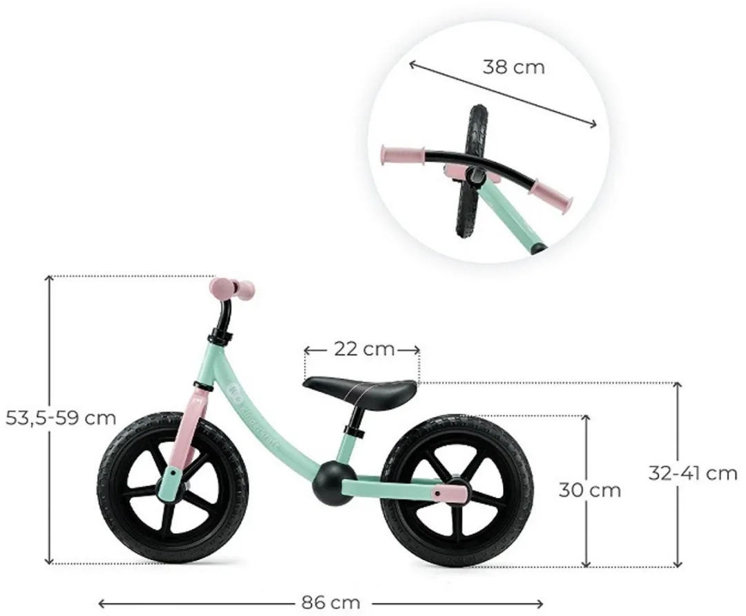 KinderKraft 2WAY NEXT OFF ROAD Loopfiets - Mintgroen