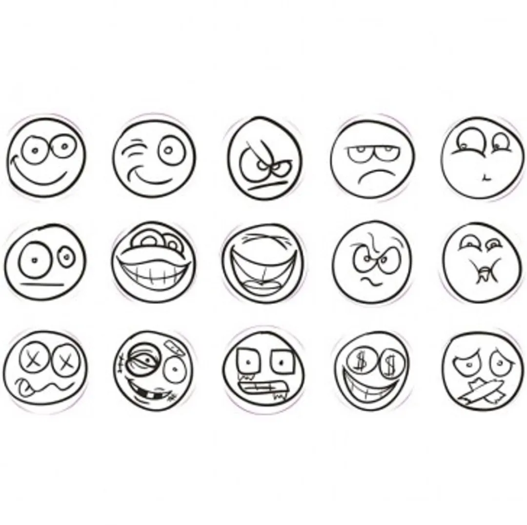 Creativ Company Emoji Stempels 20mm - 15 Stuks