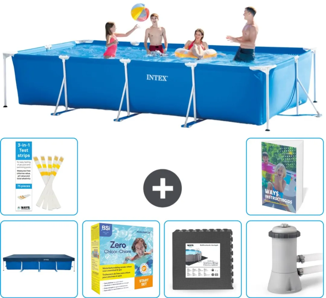 Intex Rechthoekig Frame Zwembad 450x220x84cm Blauw