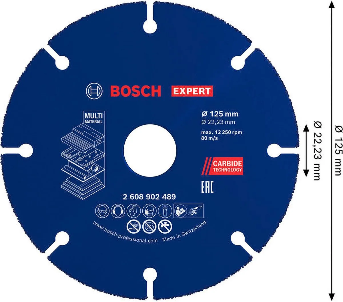Bosch EXPERT Multischijf Snijschijf 125mm - 22,23mm As