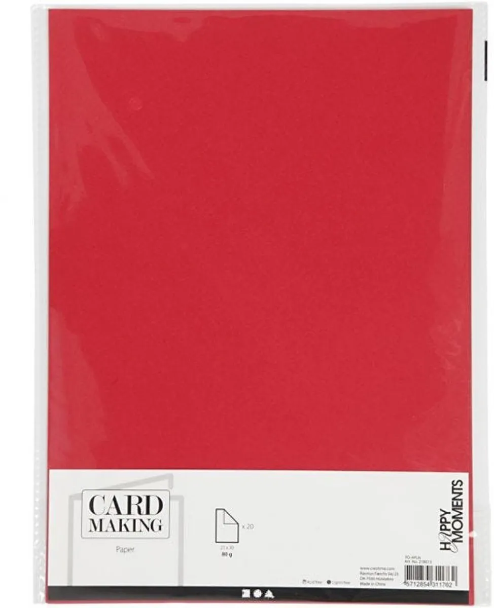 Creativ Company Creotime Papier A4 70g - 20 Stuks Rood