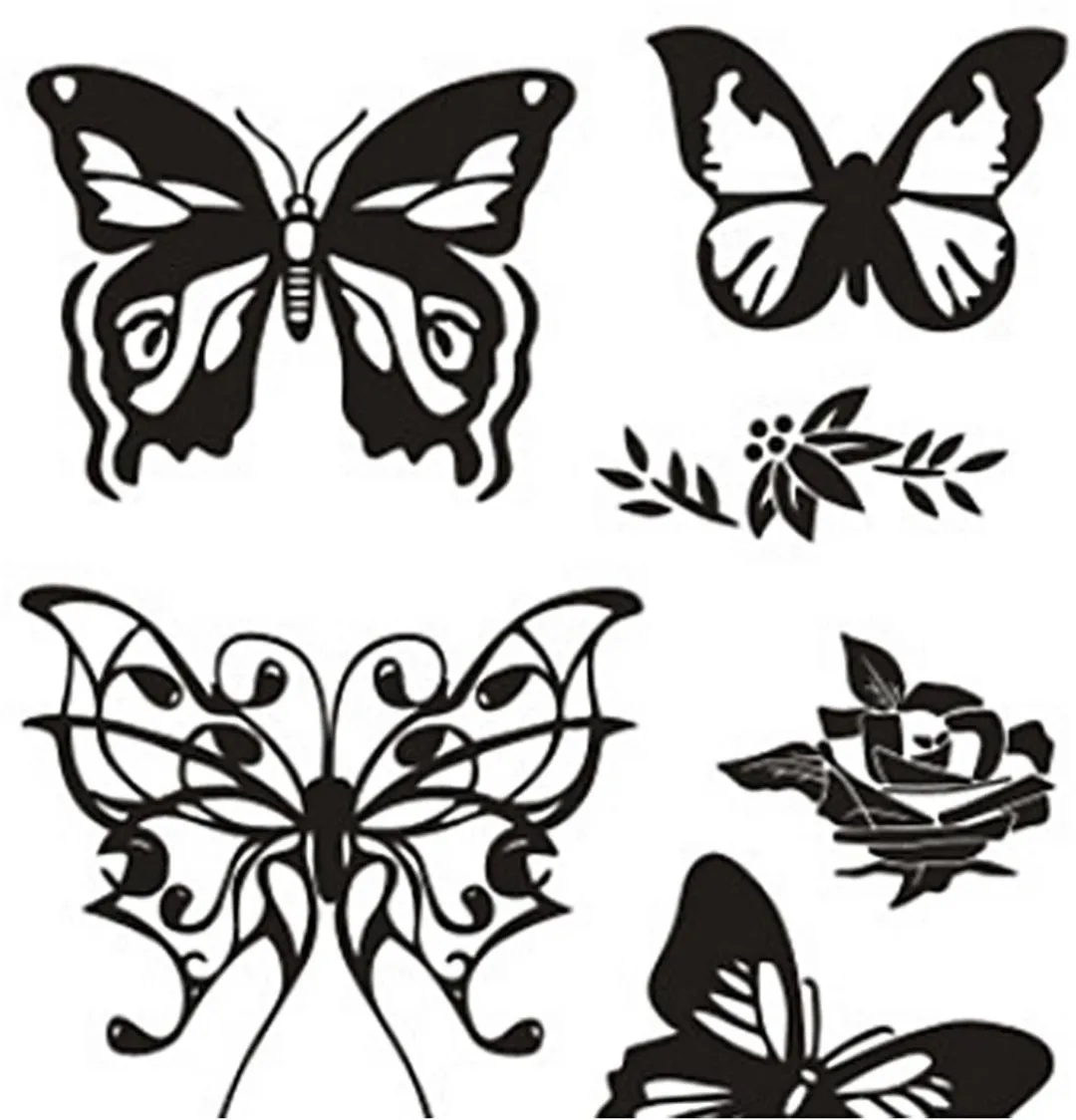 Creativ Company Silicone Stempels Vlinders 15,5cm - 7 Stuks