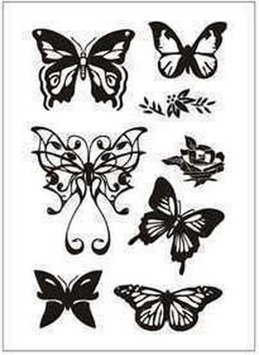 Creativ Company Silicone Stempels Vlinders 15,5cm - 7 Stuks