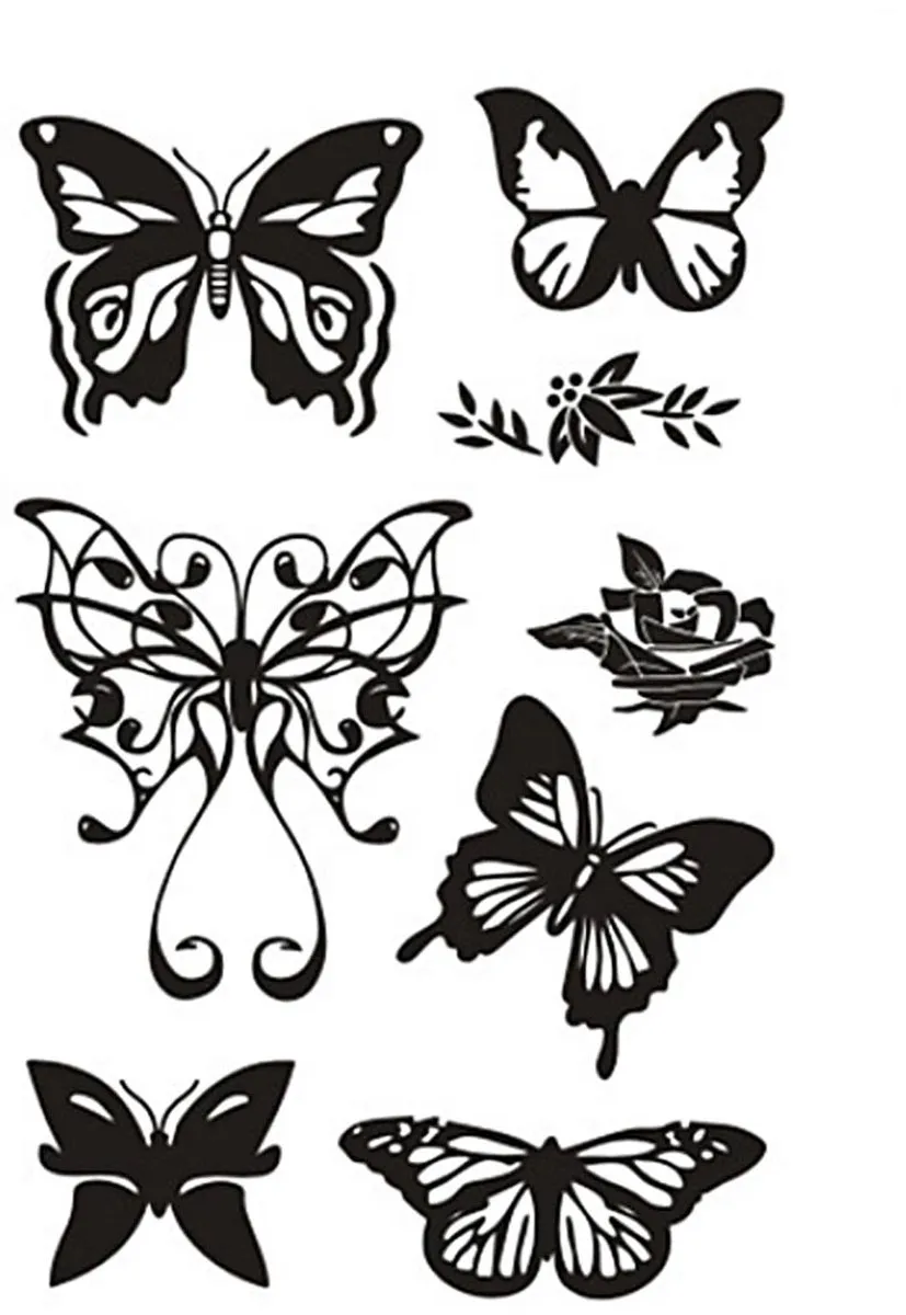 Creativ Company Silicone Stempels Vlinders 15,5cm - 7 Stuks