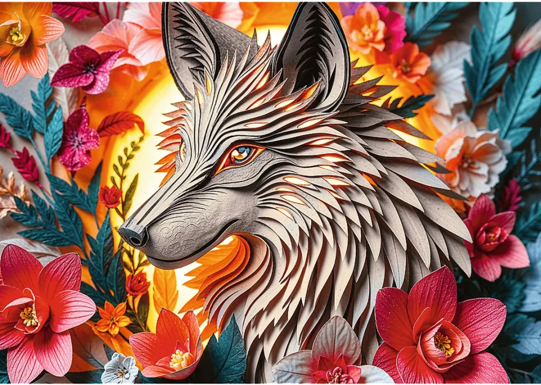 Trefl Wolf Puzzel 1000 Stuks - 3D Effect - Multicolor