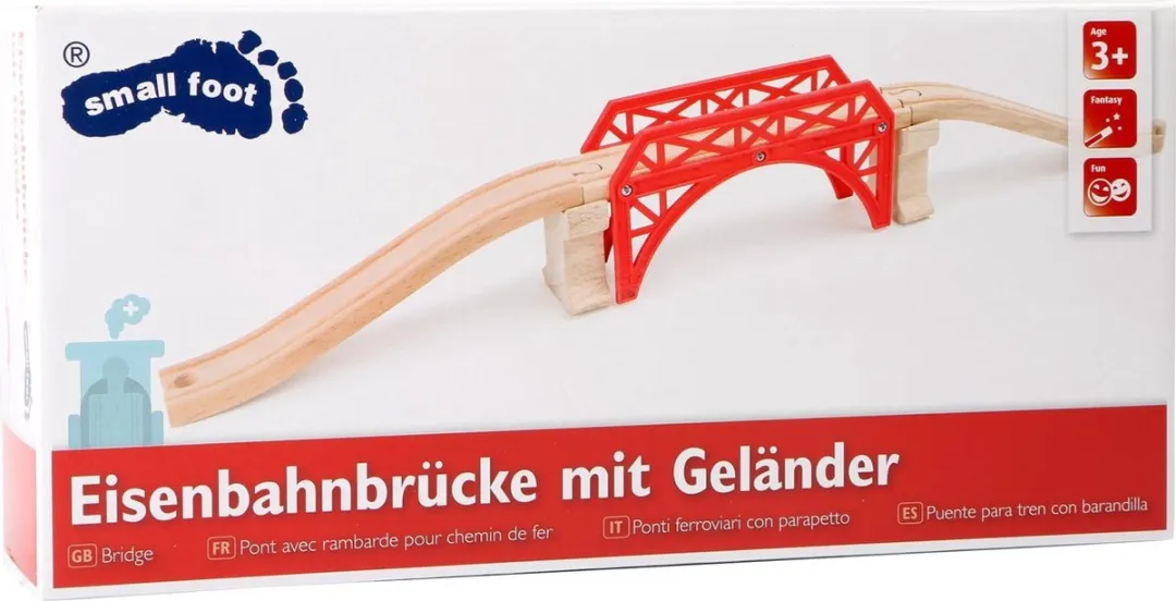 Small Foot Houten Spoorwegbrug - Rood - afbeelding 2 van 2