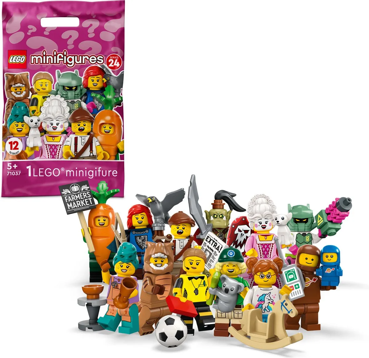 LEGO Minifiguren Serie 24 71037 - 8 Onderdelen - Meerkleurig