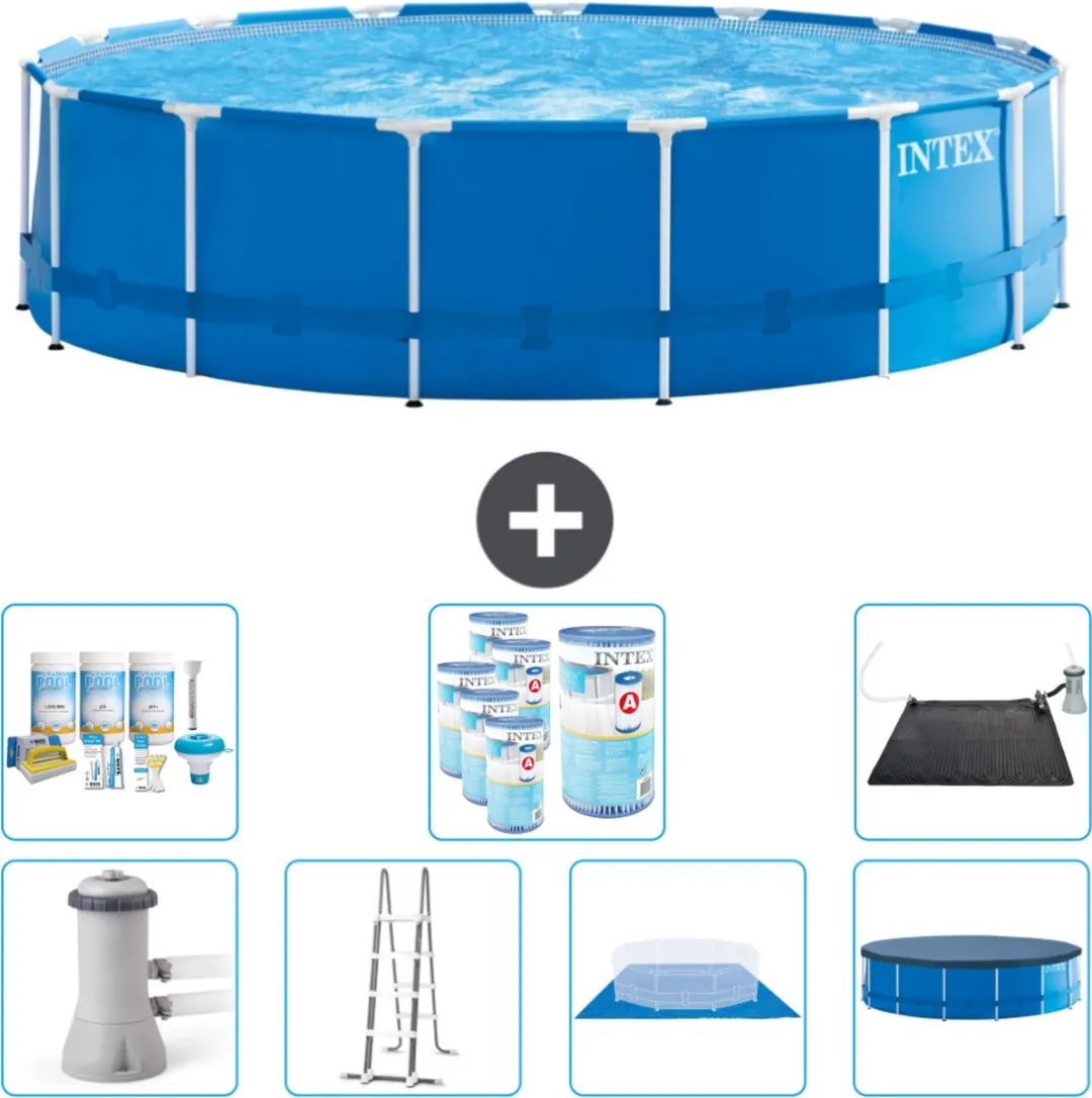 Intex 28242GN-Blauw Rond Frame Zwembad 457x122cm