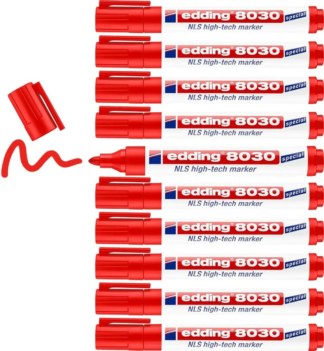 Permanente markeerstift Edding e-8030 Rood 10 Stuks