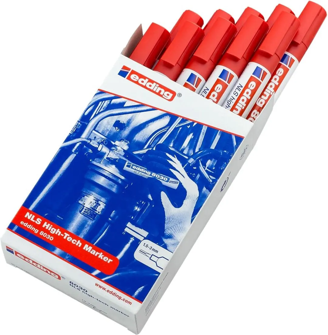 Permanente markeerstift Edding e-8030 Rood 10 Stuks