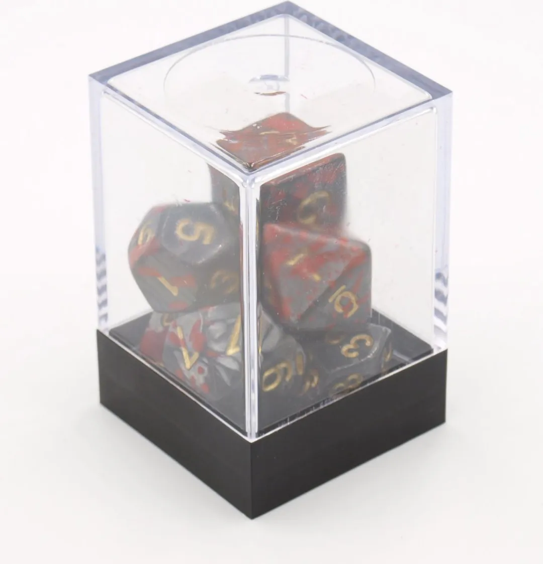 HOT Games Bloodspatter Zwart Dobbelstenen - 7 Stuks