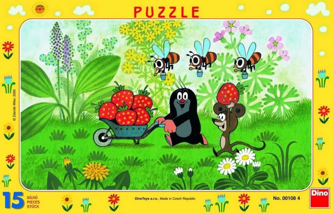 Dino Toys Puzzel Kleine Molletje Aarbeien 15 Stuks
