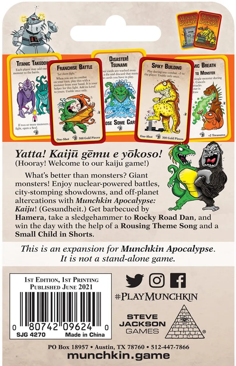 Steve Jackson Games Munchkin Apocalypse Kaiju Uitbreiding - 4270SJG