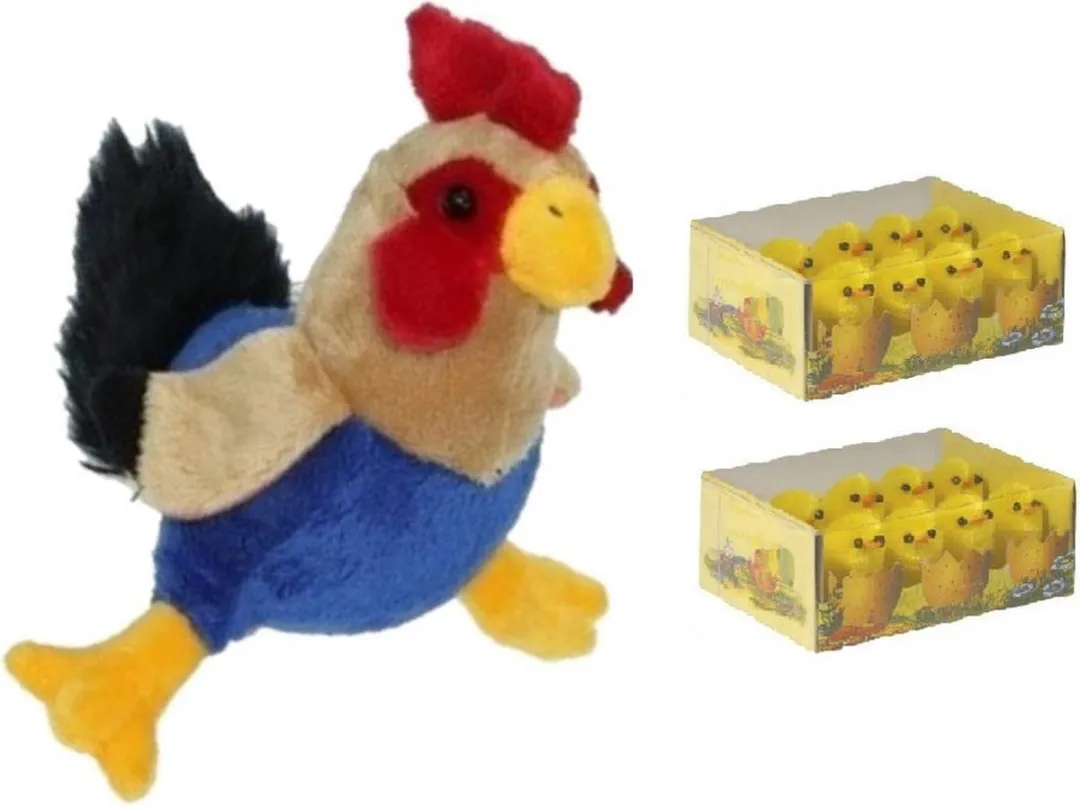 Decoris Pluche Kippen/Hanen Knuffel 20cm