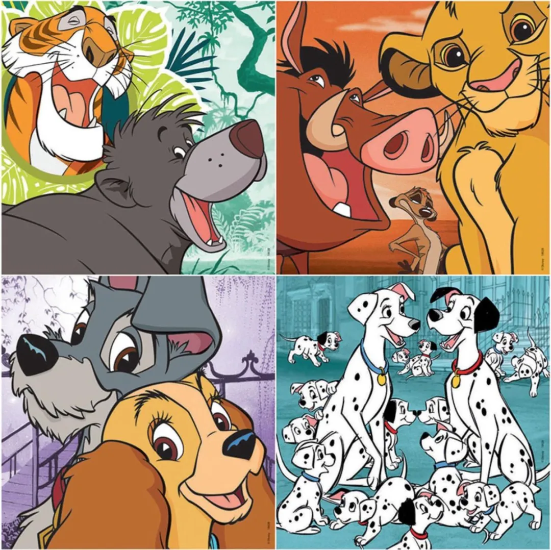 Educa Disney Animals Puzzels - 4 Stuks 12-25 Stukjes
