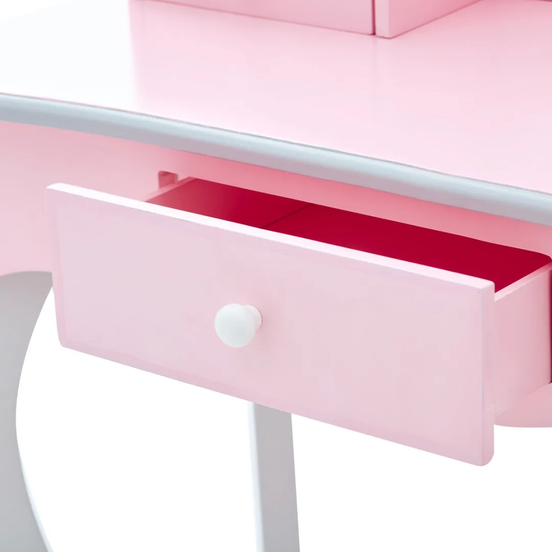 Teamson Kids Houten Kaptafel Roze/Grijs