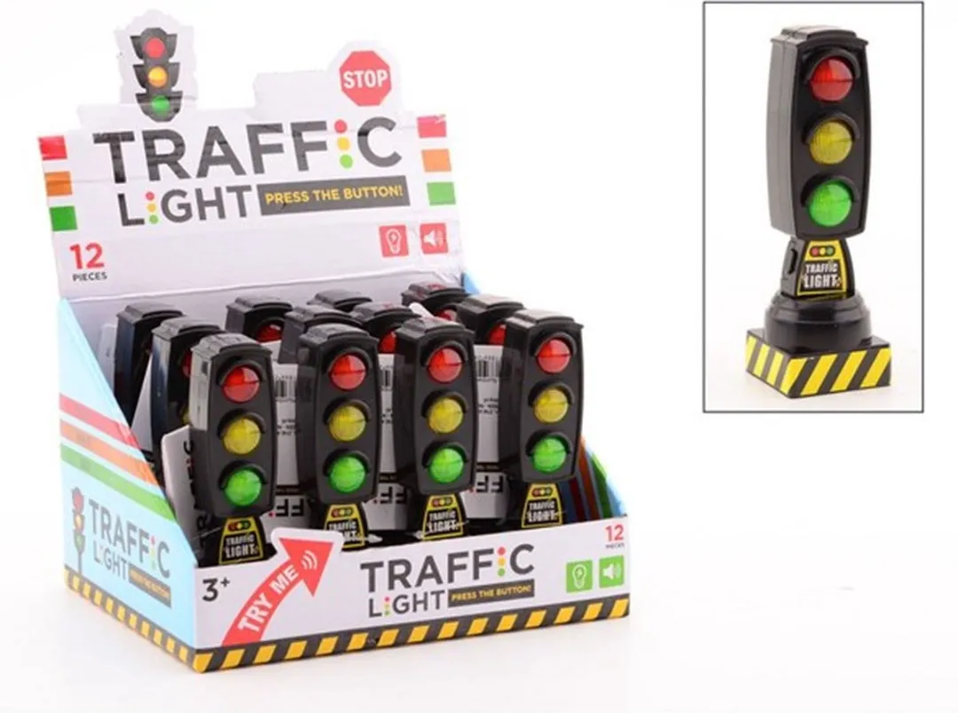 Johntoy Verkeerslicht 13cm - Zwart