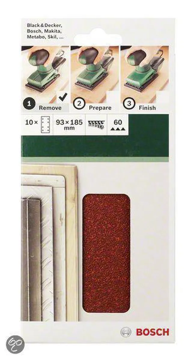 Bosch 10-delige Schuurbladset 93x230mm - Korrel 40