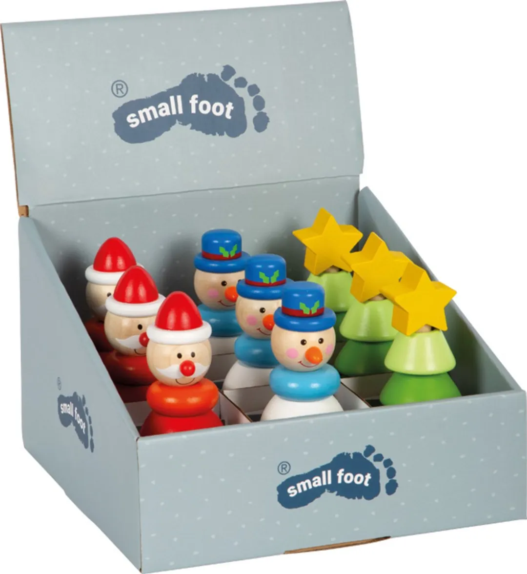 Small Foot Houten Stapeltoren Kerstfiguur - 6 Stuks - Multicolor