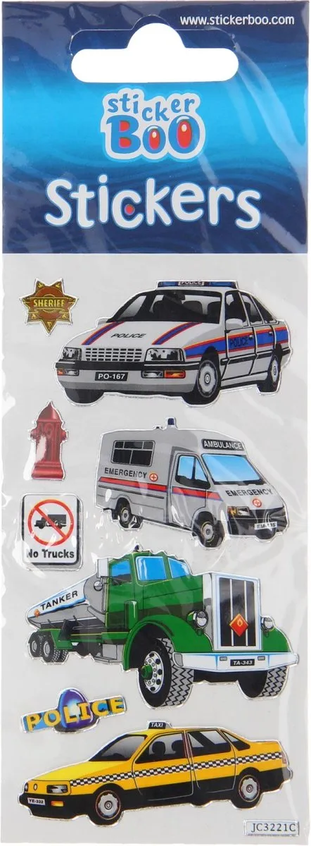 ThimbleToys Stickervel Voertuigen - 1 Vel