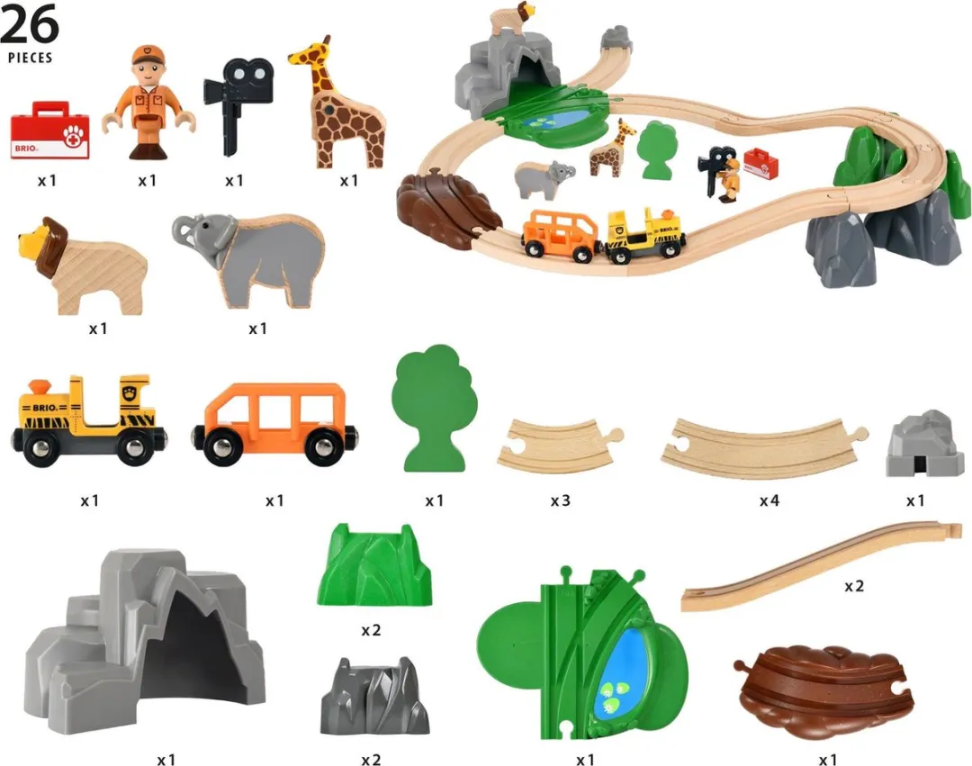 BRIO Safariset 33960 - 26 Stukken - Multicolor
