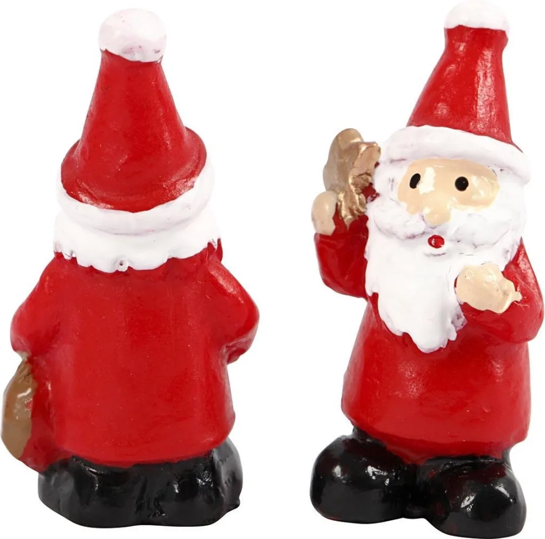 Creativ Company Kerstman Miniatuurfiguren 35x17mm - 2 Stuks