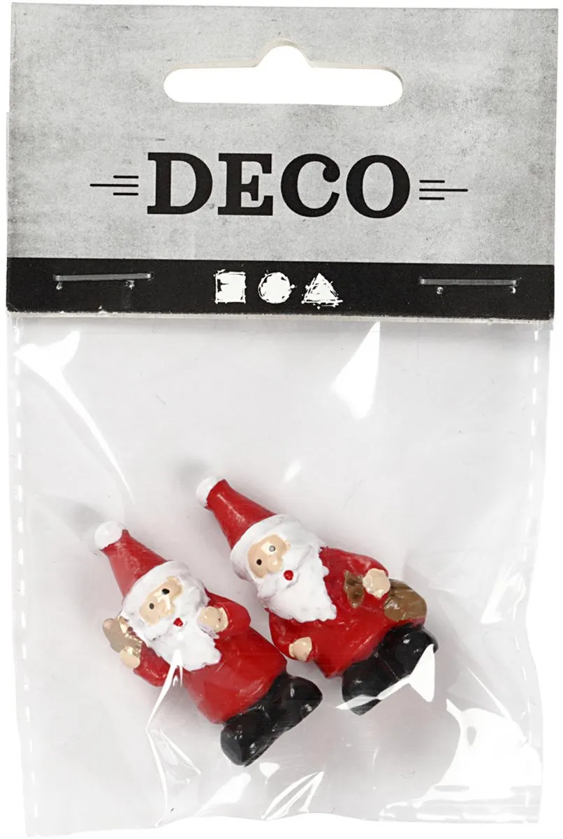 Creativ Company Kerstman Miniatuurfiguren 35x17mm - 2 Stuks