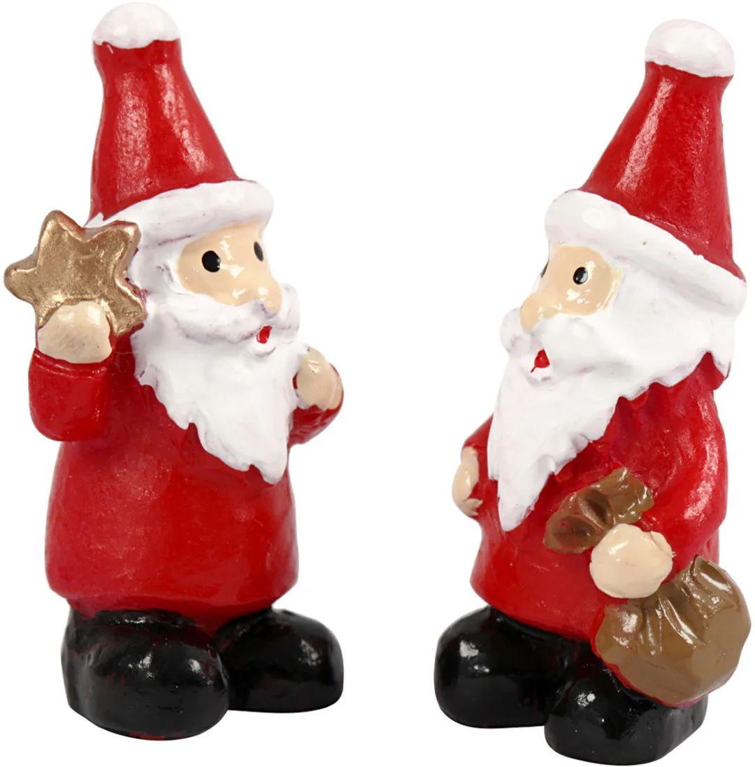 Creativ Company Kerstman Miniatuurfiguren 35x17mm - 2 Stuks
